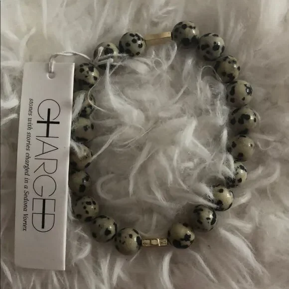 Charged Dalmatian Jasper Bracelet