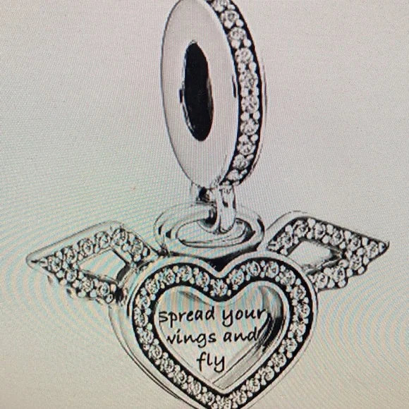 Pandora Silver Heart Wing Bracelet Charm