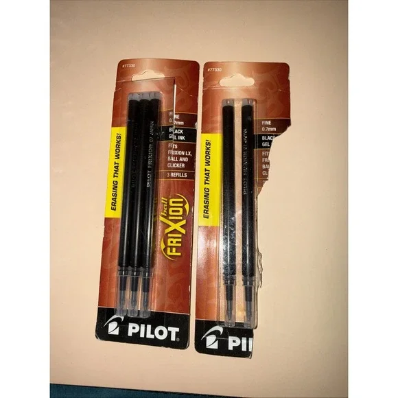 Pilot Refill For Frixion‎ Erasable Gel Ink Pen Black 3/pk 77330 Total 5 Refills