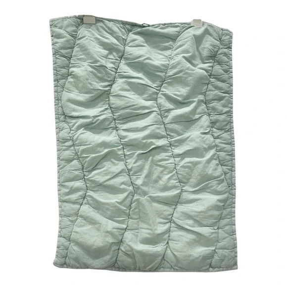 WEST ELM Nora Ruched Quilted Light Pool Green Standard Pillow Sham‎ 26x20  (ONE)