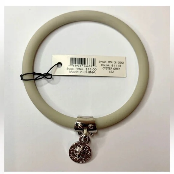 Marc Jacobs Stretchy gray and silver charm bracelet