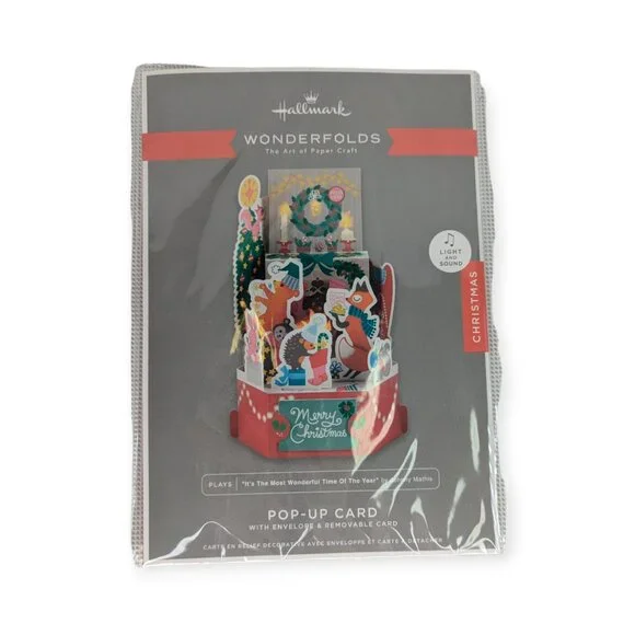 NWT Hallmark Wonderfolds Pop Up Merry Christmas Musical Card