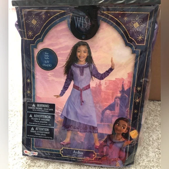 New Disguise Disney Wish Girls Size S/P (4-6X) Asha Kids Classic Costume Dress