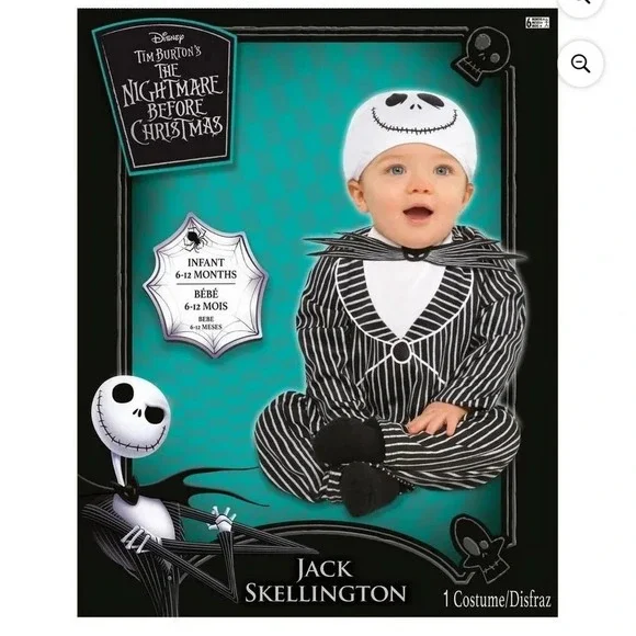 Disney Jack Skellington Infant Costume 3-6M Nightmare Before Christmas New NWT