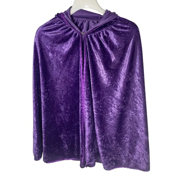 Purple‎ Velvet Hooded Kids Cape