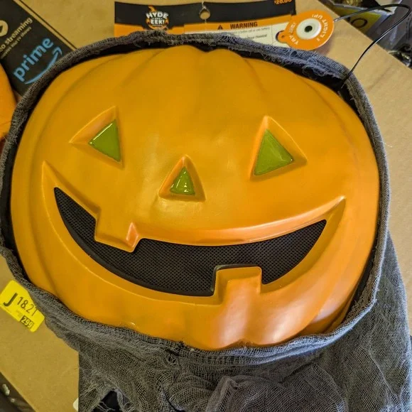New Hyde and EEK Adult Light Up Goblin Pumpkin‎ Halloween Mask Jack o lantern
