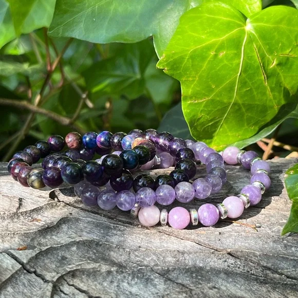 8mm 4‎ pieces of purple bracelets