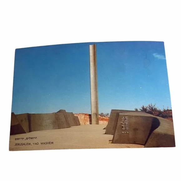 Vintage Jerusalem Yad Vashem Postcard Israel Memorial Landmark