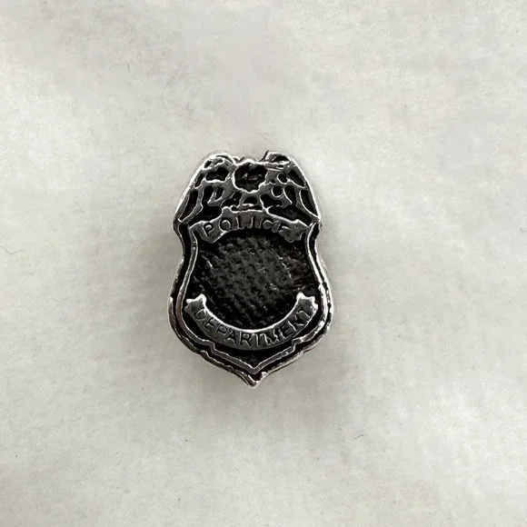 Police Department Officer Charm For Bracelet .925 Sterling Silver Made In Italy