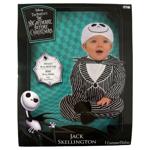 NWT Jack Skellington Infant Costume Nightmare Christmas Halloween 18-24 Disney
