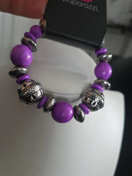 Paparazzi Majestic Masonry Purple Bracelet NWT