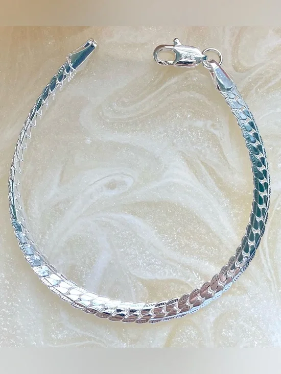 Silver Braided Chain Bracelet