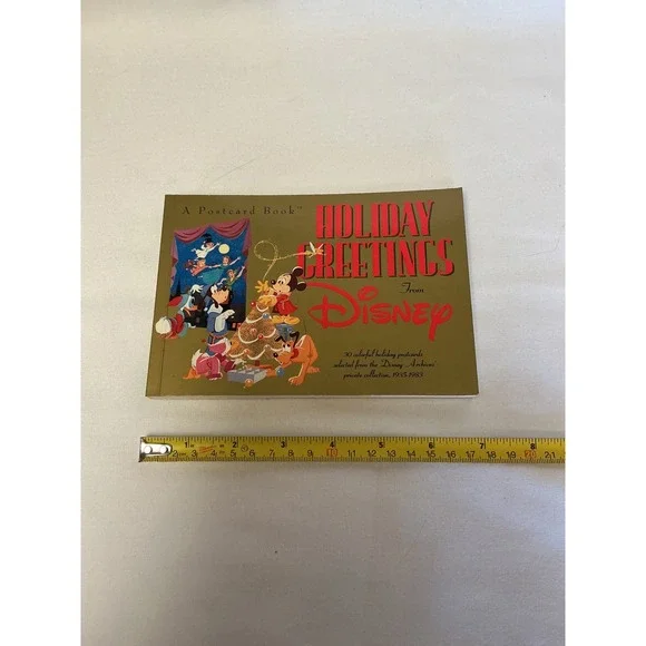 Disney Holiday Greetings Postcard Book Vintage Christmas Cards 1935-1983 Mickey
