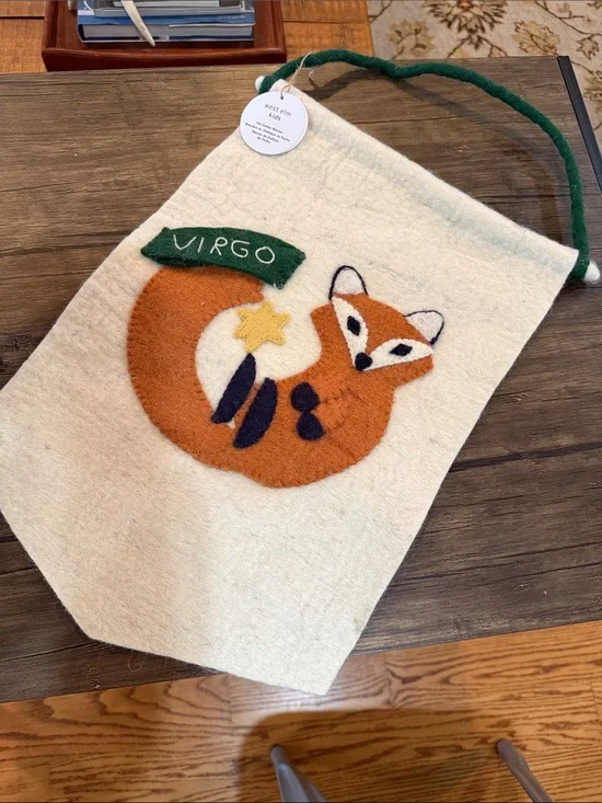 West Elm Virgo Fox Felt Zodiac Banner.