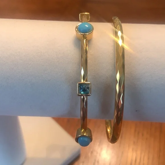 NWOT Bundle of 2 Gold Tone Bangle Bracelets by R. J. Graziano PRICE NOW FIRM
