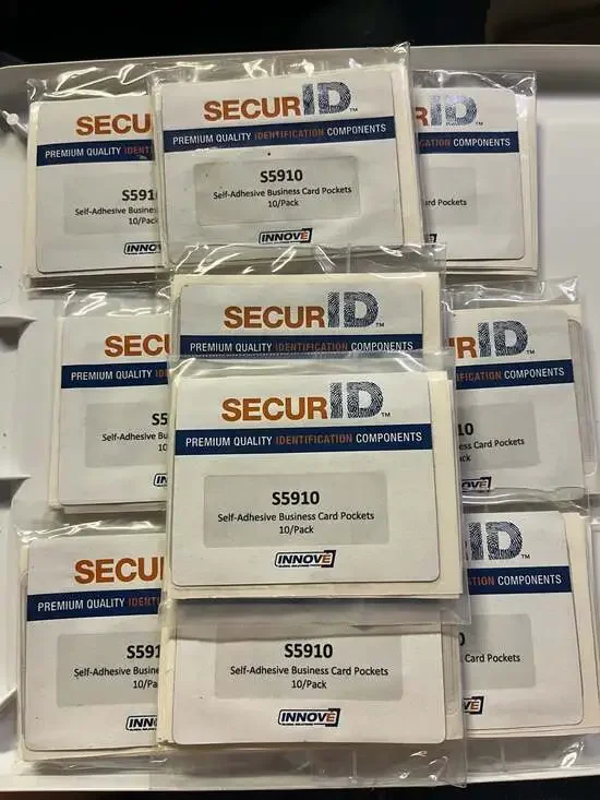 Innove SecurID S5910 Self-Adhesive Business Card Pockets, 100 card pockets