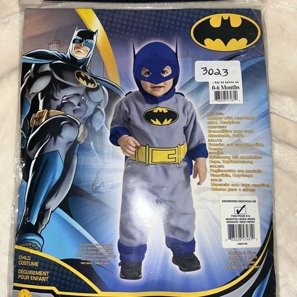 Batman Infant Costume - Blue and Gray 0-6 months