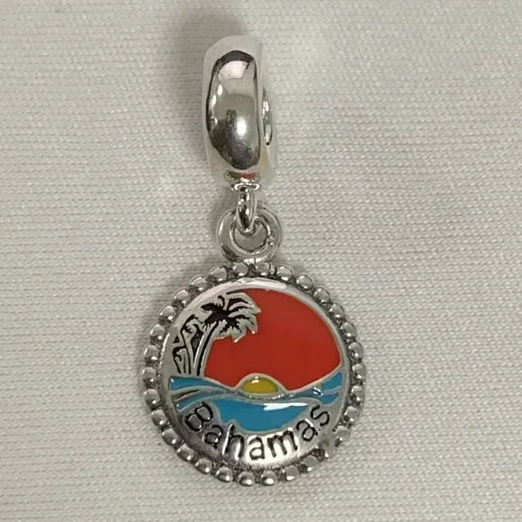 Pandora Bahamas Beach Travel Exclusive Charm, S925 Silver Jewelry