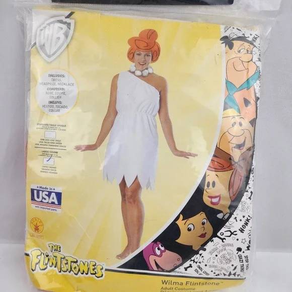 Wilma‎ Flinstone Three Piece Costume, Standard One Size,  Women's Large USA