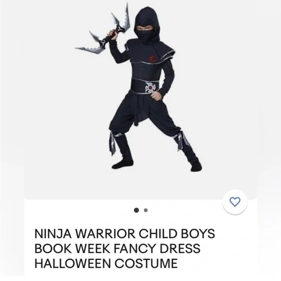 Boys Ninja Warrior Costume Sz Medium 8-10 – Halloween Cosplay Book Week