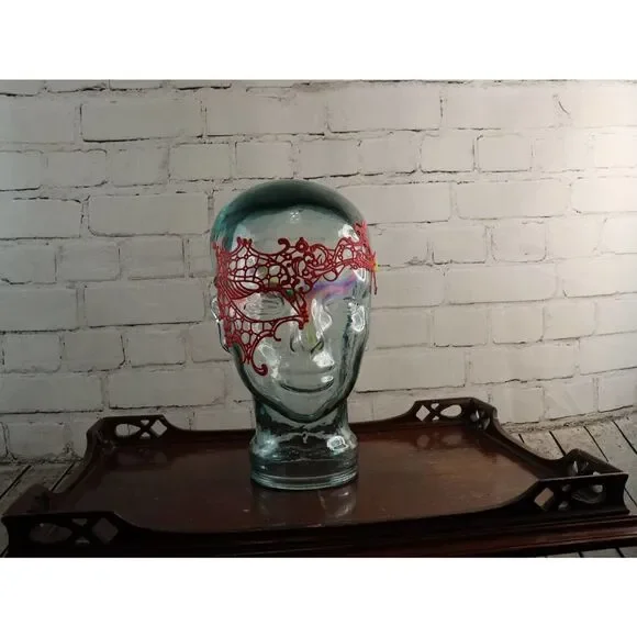 Red Masquerade Half Mask For Halloween or Cosplay