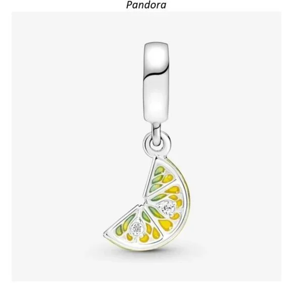 Authentic Pandora Lemon Slice Sparkling Fruit Dangle Charm