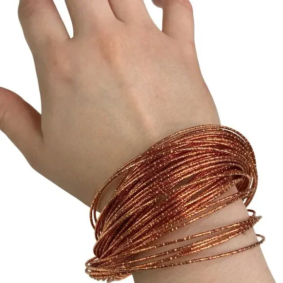 Copper Tone Statement Bangle Bracelet 3