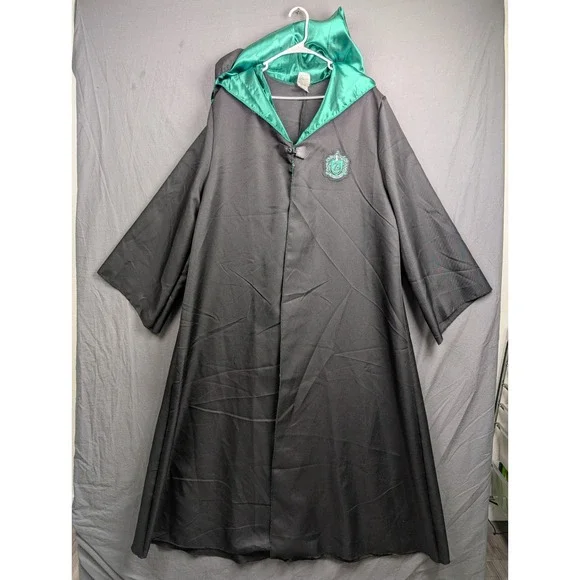 Harry Potter Slytherin House Wizarding World Costume Robe Black Green Medium