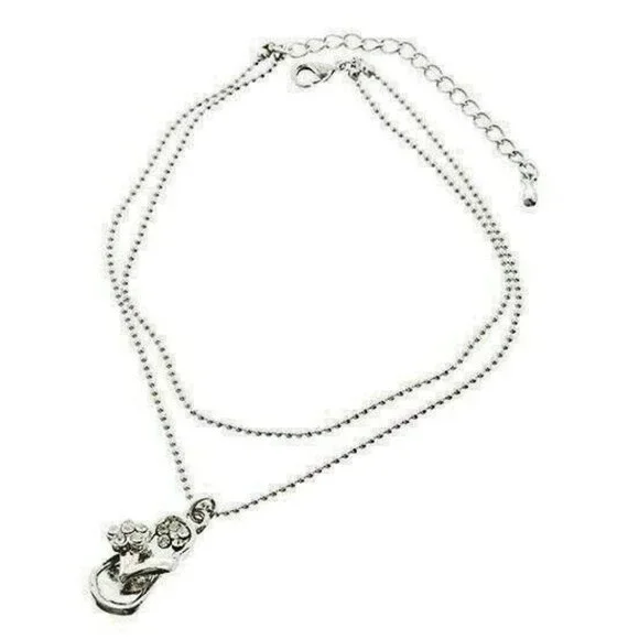 BOHO Rhinestone Flip Flop Sexy Beachy Barefoot  Bohemian Anklet Ankle Bracelet