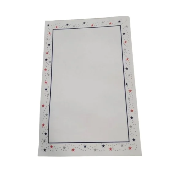Vintage 90s American Red White Blue Stars Stationary Notepad