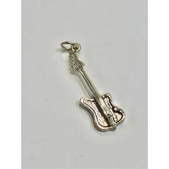 Electric Guitar Sterling Silver Jewelry Charm