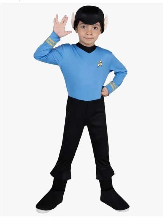 Star Trek Toddler 3T-4T Spock  Jumpsuit with Boot Covers plus Headpiece