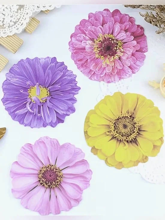Set of 4 Flower Sticky Notes Floral Memo Pad Set