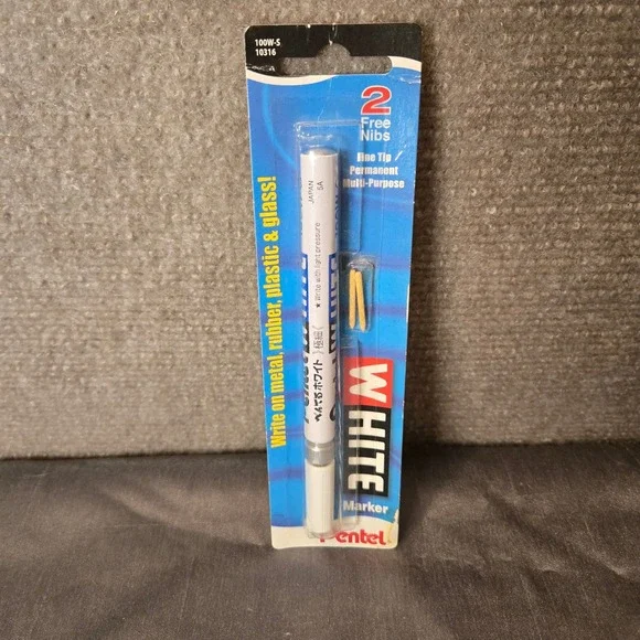 Pentel White Marker 100W-S Fine Tip Permanent Multi-Purpose Made in‎ Japan NIP