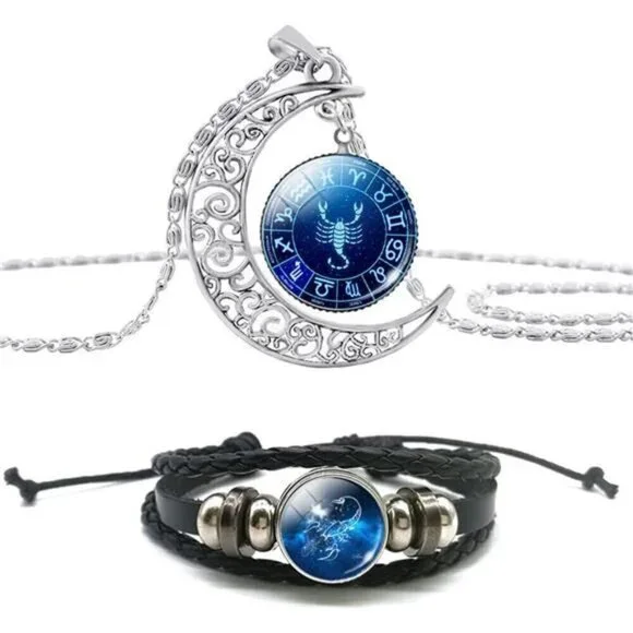 Scorpio 12 Constellation Necklace 12 Constellation Zodiac Moon Pendant