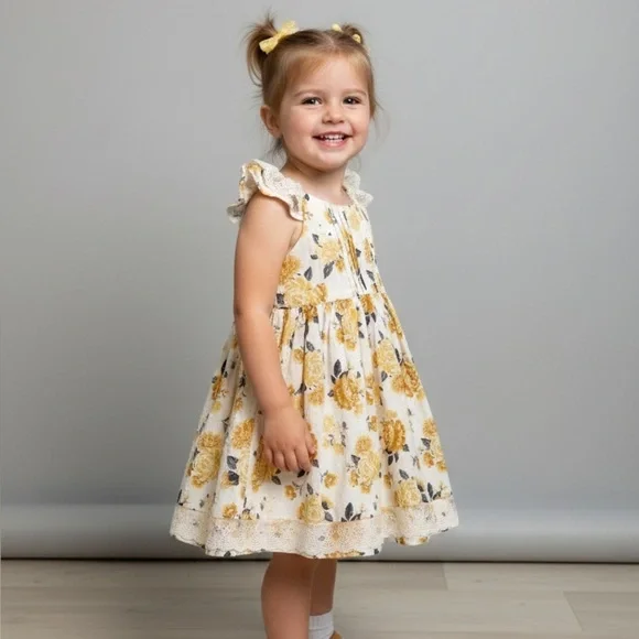 Tahari Toddler Floral Lace Dress | Girls Size 4T