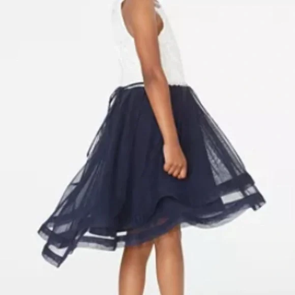 Speechless White and Navy Formal Kids Dress