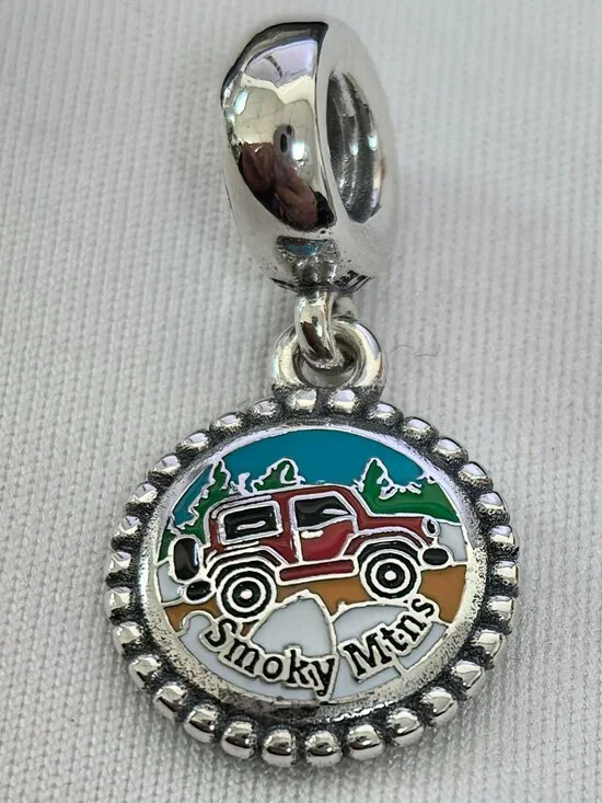 Pandora Smoky Mtns Exclusive Dangle Charm Pendant, S925 Silver Jewelry