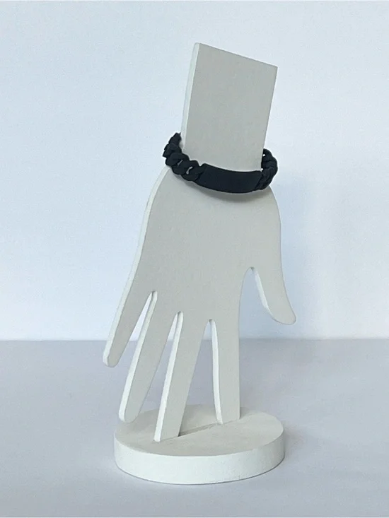 Marc Jacobs Standard Supply Black Rubber Chain Link Stretch Bracelet