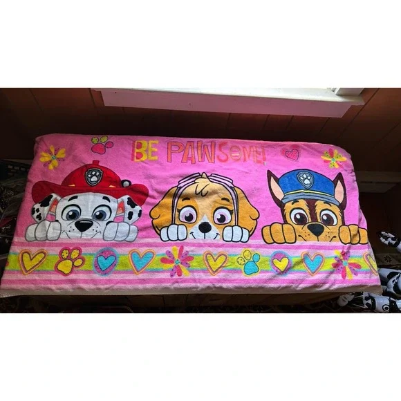 Paw Patrol Kids Hooded Towel Wrap 100% Cotton Beach Bath Nickelodeon 23 X 48