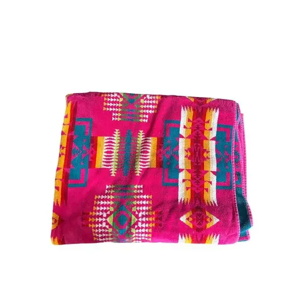 Pendleton Chief Joseph Beach Towel Hot Pink Southwestern Tribal