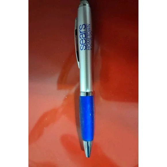 Vintage Sears Honetown Outlet Metal Pen Silver Blue‎
