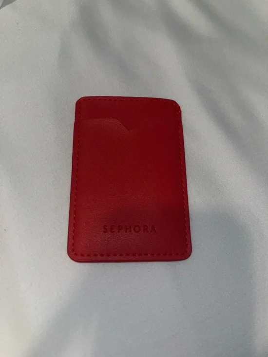Sephora Red Adhesive Card Holder with Embossed Logo