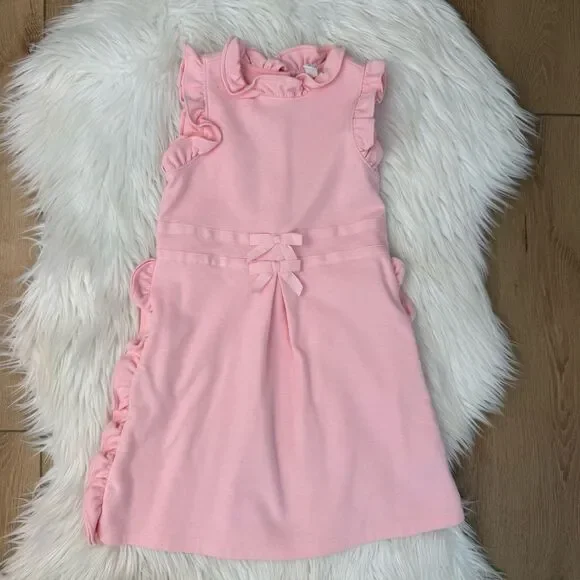 Janie and Jack Light Pink Ruffle Bow Dress - Size 4T