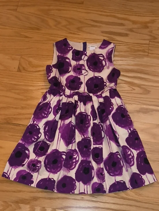 Crewcuts Purple Floral Fit-and-Flare Dress