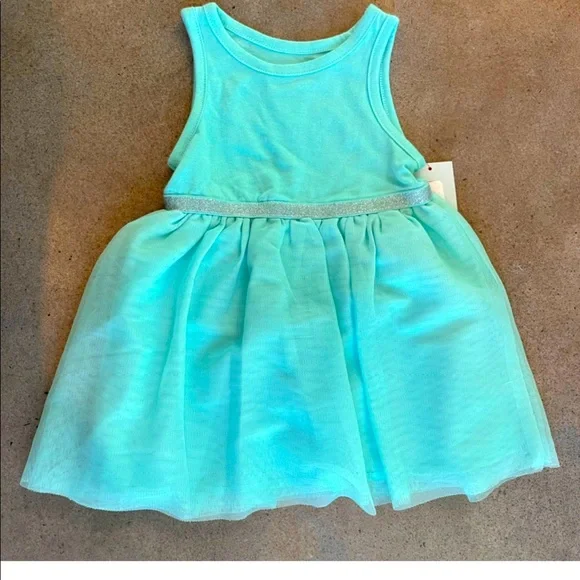 Cat & Jack Teal Aqua Elsa Frozen color tool girls dress 12mo