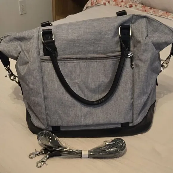 Gray and Black Men's Bag