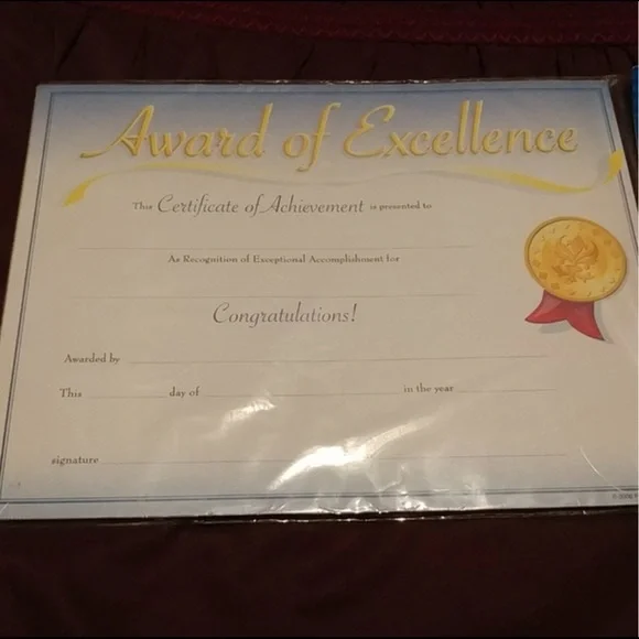 4/$15 🌻 NWT Pack of 8 Achievement Certificates