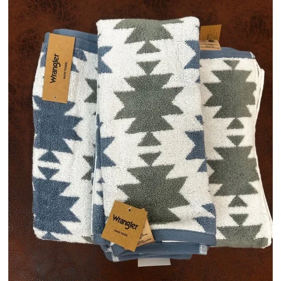 Wrangler Blue/Green‎ 4 Piece Towel Set