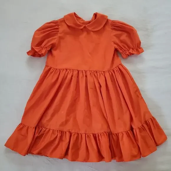 Vintage Orange Ruffled Dress 5t/6